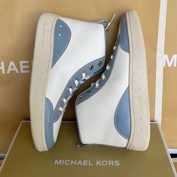MICHAEL KORS
SHEA MID HIGH TOP
FAUX LEATHER
49F3SHFESL
PALE BLUE 
NEW - Picture 10 of 16